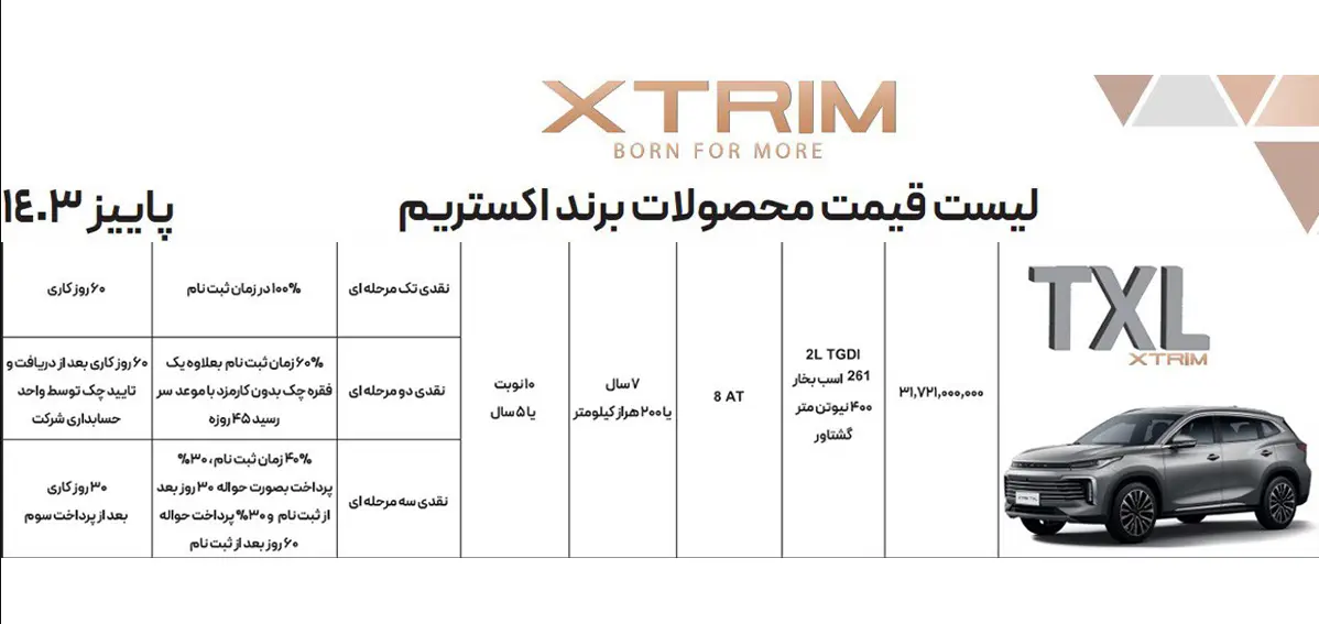 شرایط فروش اکستریم TXL