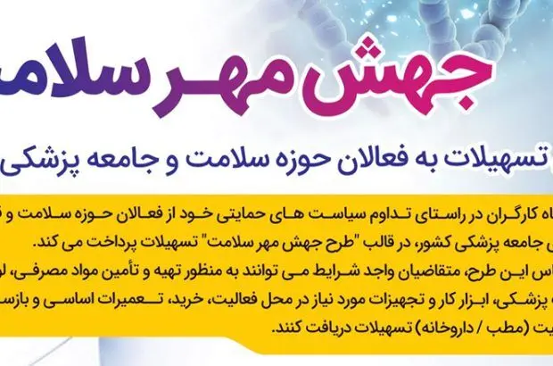 طرح تسهیلاتی “جهش مهر سلامت” بانک رفاه کارگران تمدید شد
