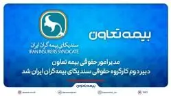 مدیر امور حقوقی بیمه تعاون، دبیر دوم کارگروه حقوقی سندیکای بیمه‌گران ایران شد
