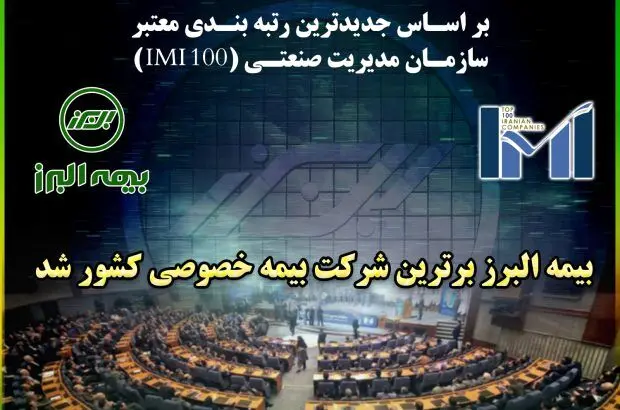بیمه البرز به عنوان برترین بیمه خصوصی کشور معرفی شد
