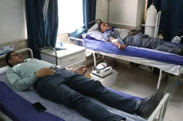 استقبال کارکنان شرکت فولاد هرمزگان از اهداى خون؛ اهدای زندگی
