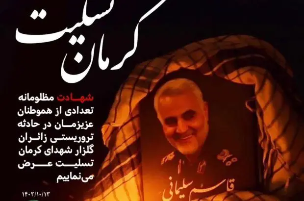 پیام تسلیت مدیرعامل اموال تملیکی در پی شهادت هموطنان در کرمان
