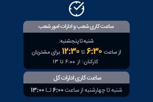 تغییر ساعت فعالیت واحدهای بانک ملی ایران به‌منظور مدیریت مصرف حامل‌های انرژی
