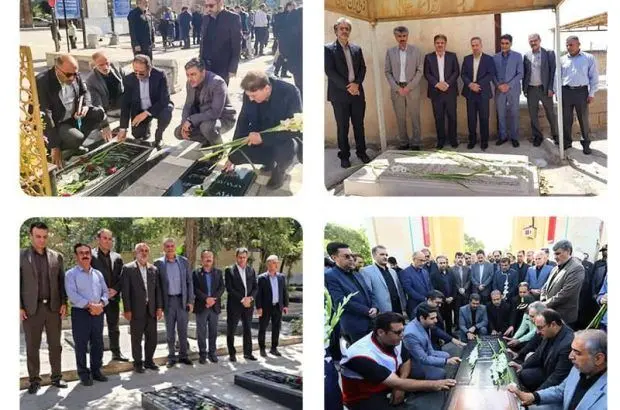 عطر افشانی وگلباران مزار مطهر شهدا در هفته دولت
