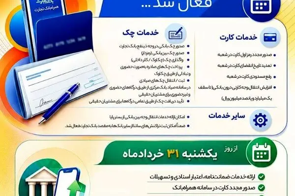 تداوم خدمت‌رسانی بانک تجارت؛ بازگشت تدریجی خدمات کلیدی بانکی