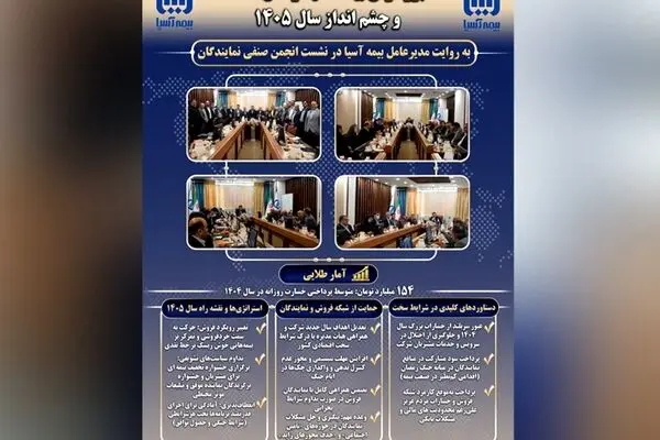 عبور موفق بیمه آسیا از سال ۱۴۰۴ و چشم انداز سال ۱۴۰۵به روایت مدیرعامل بیمه آسیا در نشست هیئت مدیره کانون انجمن صنفی نمایندگان
