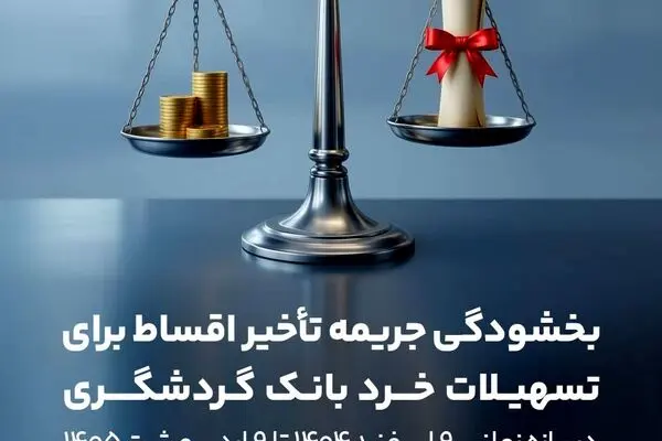 بخشش جرایم دیرکرد تسهیلات خرد بانک گردشگری
