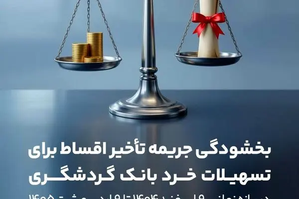 بخشش جرایم دیرکرد تسهیلات خرد بانک گردشگری
