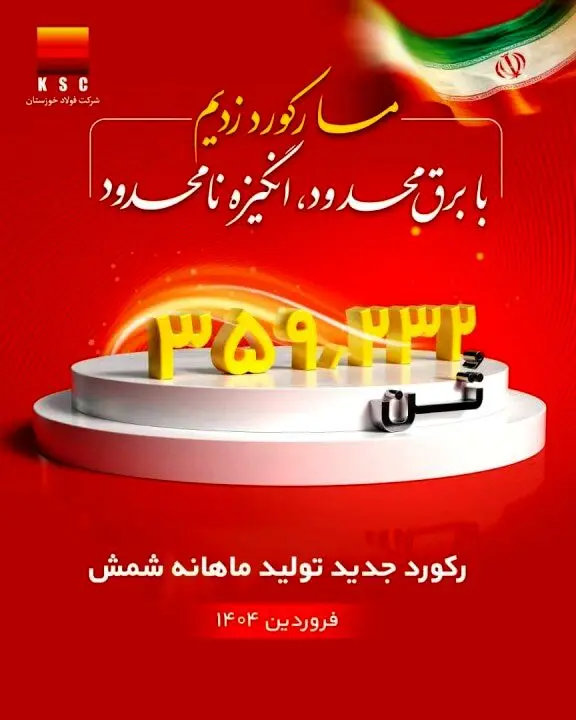 رکورد تولید ماهیانه پس از دو سال در شرکت فولاد خوزستان شکسته شد
