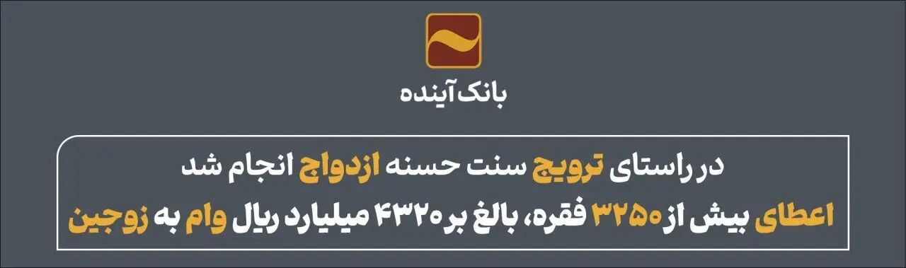 اعطای بیش از 3250 فقره، بالغ بر 4320 میلیارد ریال وام به زوجین
