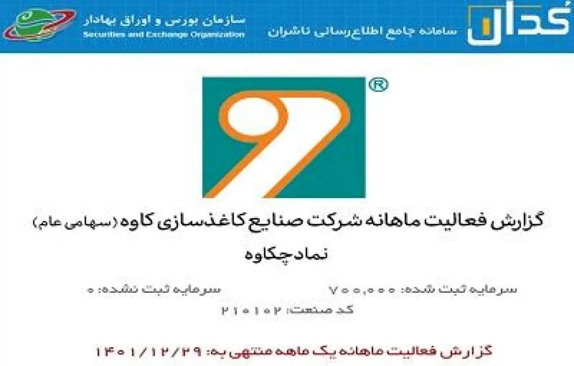 رشد 23 درصدی فروش كاغذسازی كاوه در سال 1401