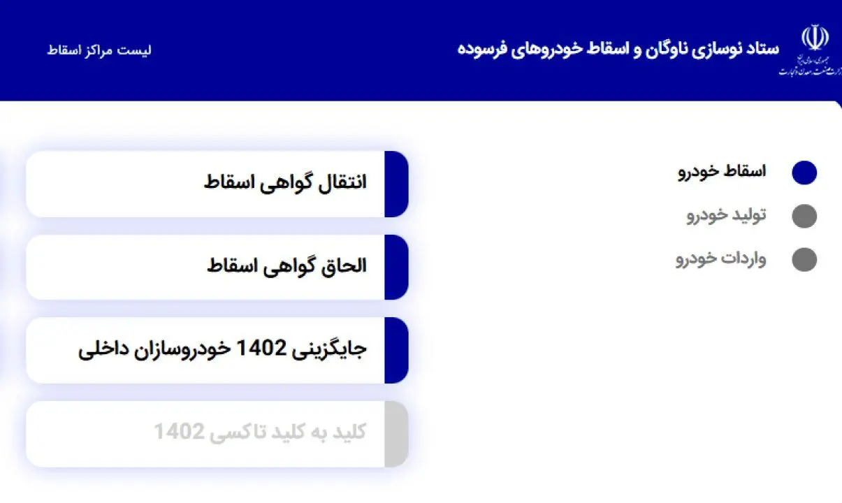 ایدرو متولی ستاد نوسازی ناوگان و اسقاط خودروهای فرسوده کشور شد