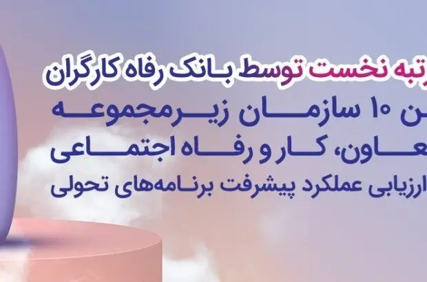 بانک رفاه کارگران دستگاه برتر در پیشبرد برنامه‌های تحولی معرفی شد