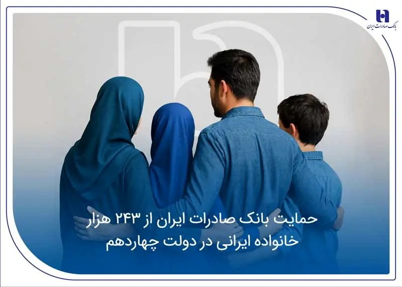 حمایت بانک صادرات ایران از ۲۴۳ هزار خانواده ایرانی در دولت چهاردهم