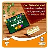 اسامی نهایی برندگان جشنواره حساب‌های قرض‌الحسنه پس‌انداز بانک سپه اعلام شد

