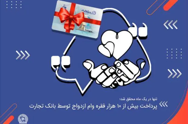 پرداخت بیش از ۱۰ هزار فقره وام ازدواج توسط بانک تجارت