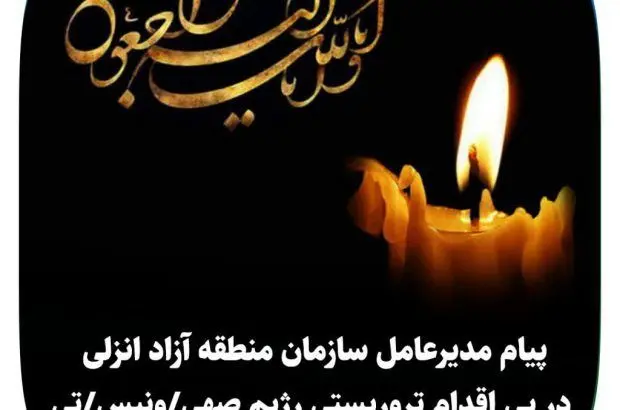 پیام مدیرعامل سازمان منطقه آزاد انزلی در پی اقدام تروریستی رژیم صهیونیستی
