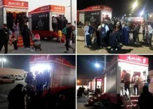 خدمت رسانی شبانه روزی خودپردازهای سیار بانک شهرر به زائران اربعین در مرز مهران
