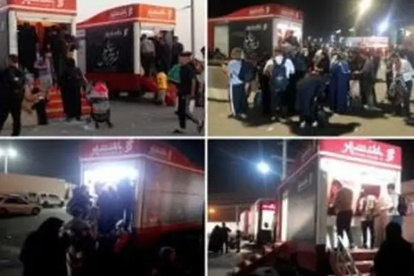 خدمت رسانی شبانه روزی خودپردازهای سیار بانک شهرر به زائران اربعین در مرز مهران
