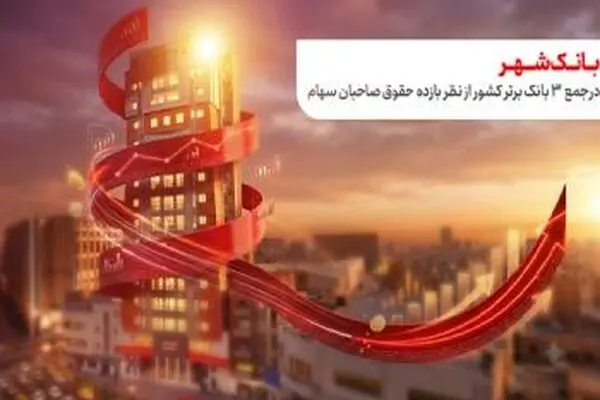 حضور بانک شهر در جمع ۳ بانک برتر کشور از نظر بازده حقوق صاحبان سهام
