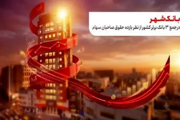 حضور بانک شهر در جمع ۳ بانک برتر کشور از نظر بازده حقوق صاحبان سهام
