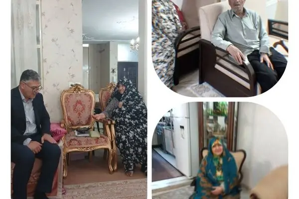 حضور مدیر شعبه تخصصی درمان در منزل سه تن از خانواده های شهدا 
