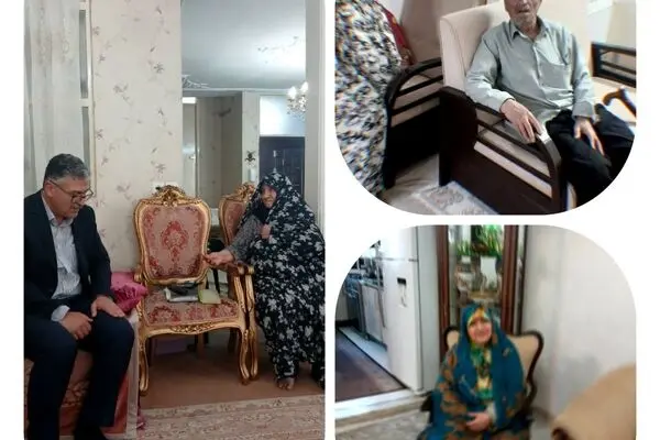 حضور مدیر شعبه تخصصی درمان در منزل سه تن از خانواده های شهدا 
