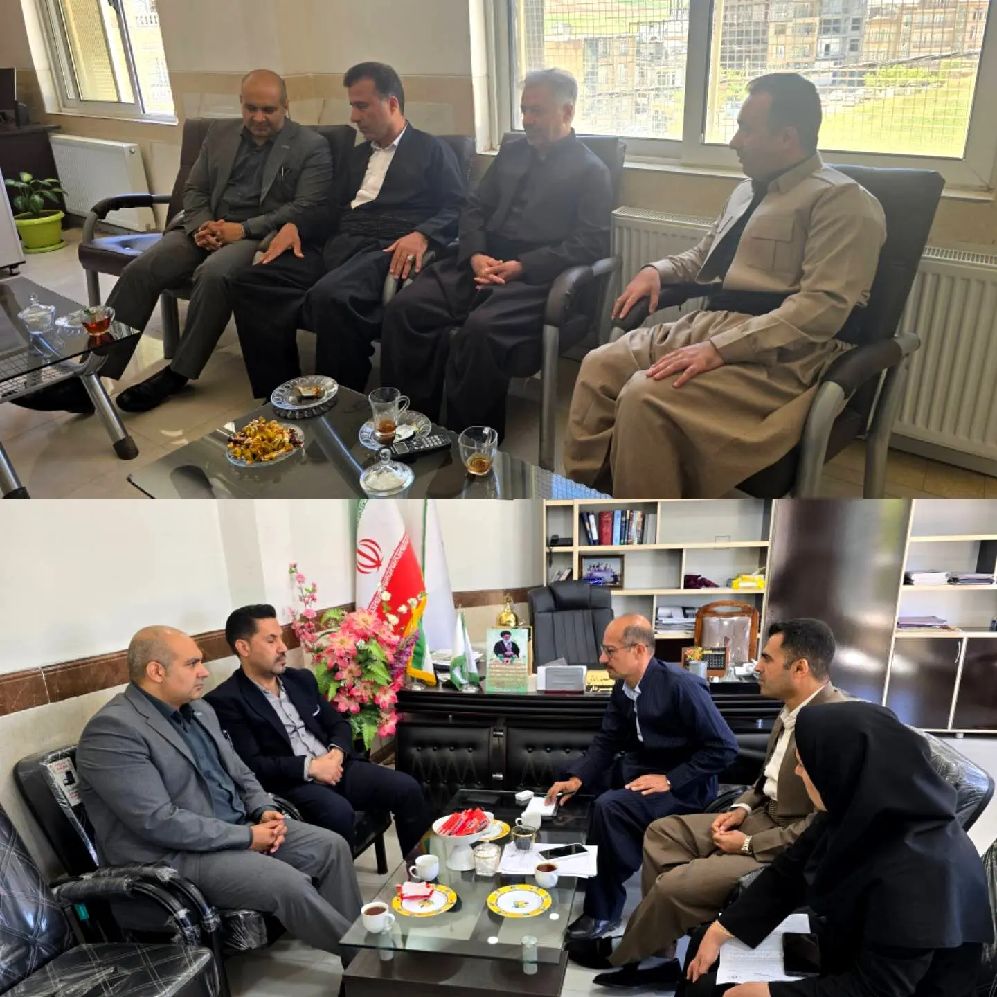 پیگیری پوشش خدمات بیمه ای به شهرداری جوانرود و خدمات درمانی به ایثارگران در سفر مدیر بیمه دی کرمانشاه به جوانرود