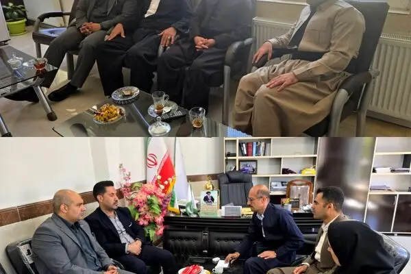 پیگیری پوشش خدمات بیمه ای به شهرداری جوانرود و خدمات درمانی به ایثارگران در سفر مدیر بیمه دی کرمانشاه به جوانرود