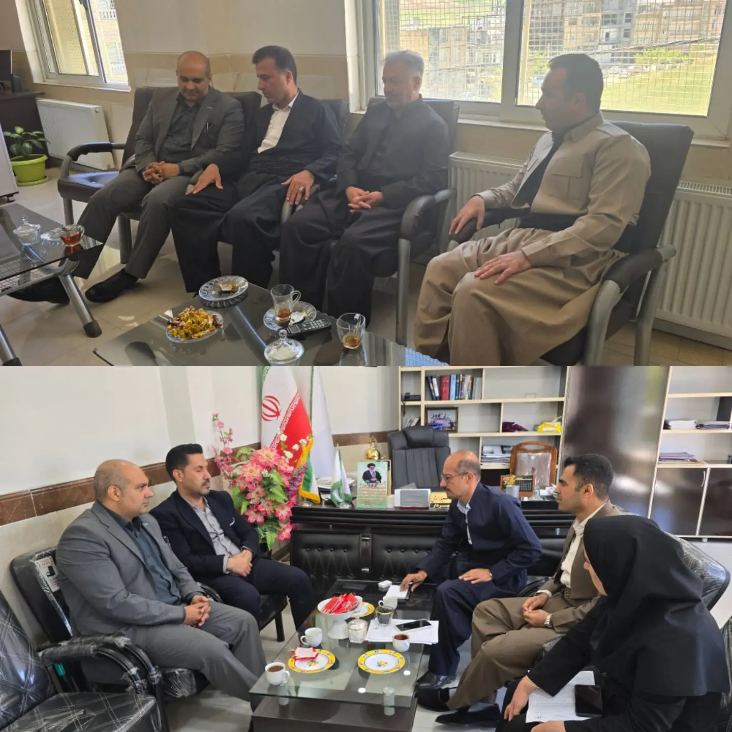 پیگیری پوشش خدمات بیمه ای به شهرداری جوانرود و خدمات درمانی به ایثارگران در سفر مدیر بیمه دی کرمانشاه به جوانرود