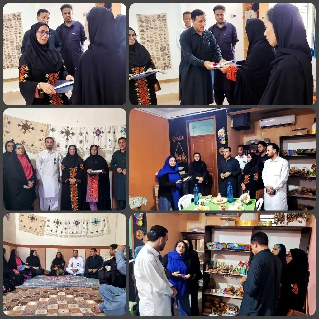 بازدید و تجلیل معاون فرهنگی، اجتماعی و گردشگری و هیات همراه از کارگاه‌های صنایع‌دستی
