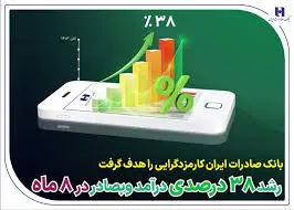 رشد ۳۸ درصدی درآمد «وبصادر» در ۸ ماه
