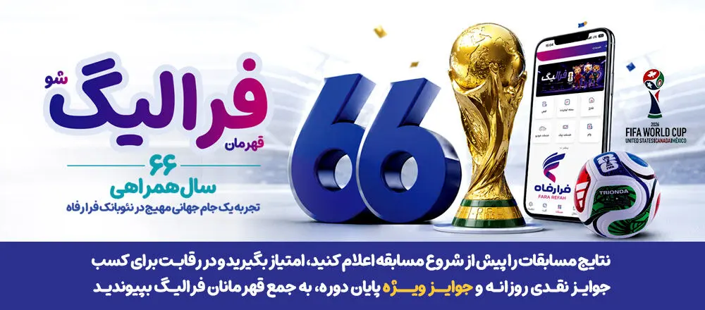 فهرست برندگان 30 خرداد ماه طرح «فرالیگ» بانک رفاه کارگران اعلام شد

