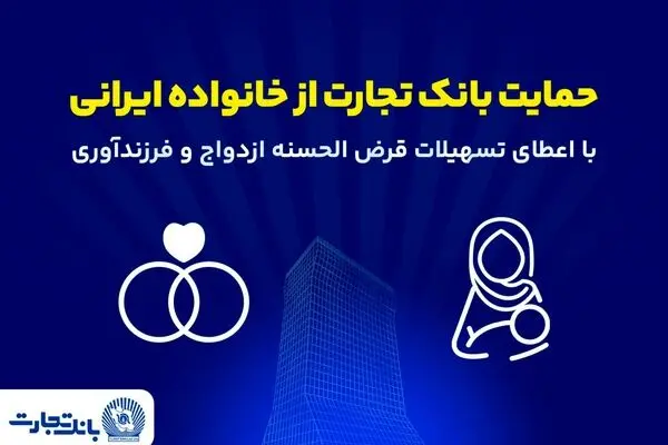 تداوم حمایت‌های بانک تجارت از خانواده‌های ایرانی با اعطای تسهیلات ازدواج و فرزندآوری در فروردین ۱۴۰۵
