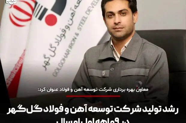 رشد تولید شرکت توسعه آهن و فولاد گل گهر در ۹ ماهه اول امسال
