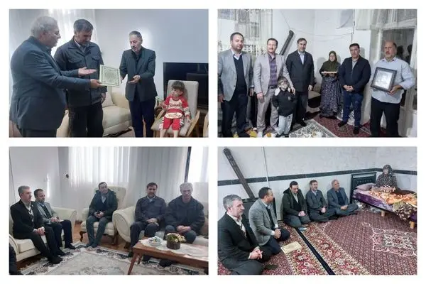 دیدار و عیادت مدیر حوزه ریاست مدیرعامل صبانور با خانواده‌های معظم شهدای اسدآباد
