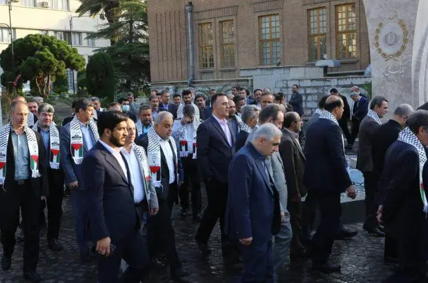 محکومیت جنایات رژیم صهیویستی علیه مردم مظلوم غزه توسط کارکنان بانک ملی ایران
