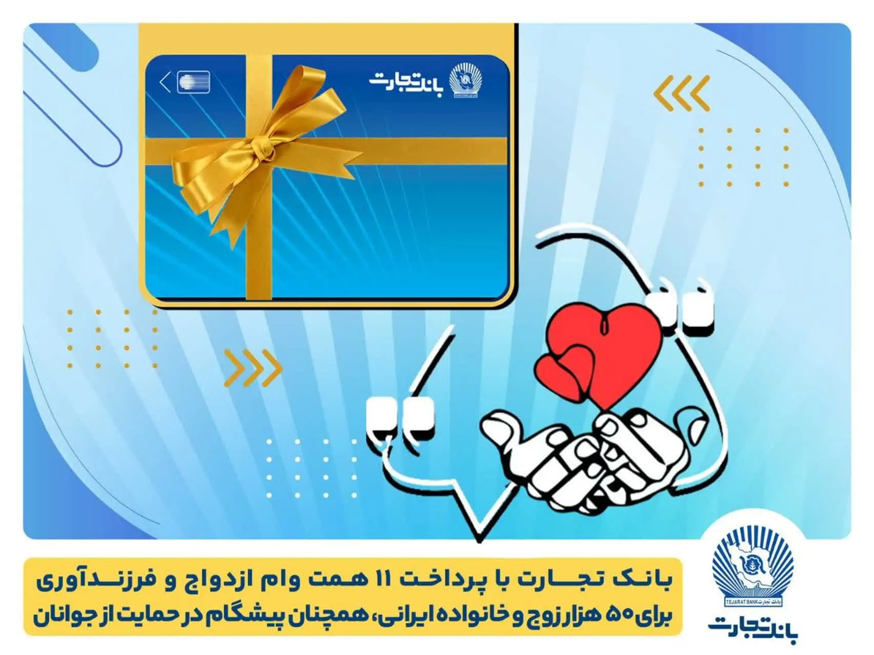  بانک تجارت؛ پشتیبان جوانان با اختصاص 11 همت برای تسهیلات ازدواج و فرزندآوری در نیمه اول 1404