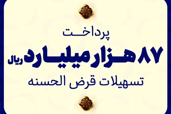 مؤسسه اعتباری ملل ۸۷ هزار میلیارد ریال تسهیلات قرض‌الحسنه پرداخت نمود
