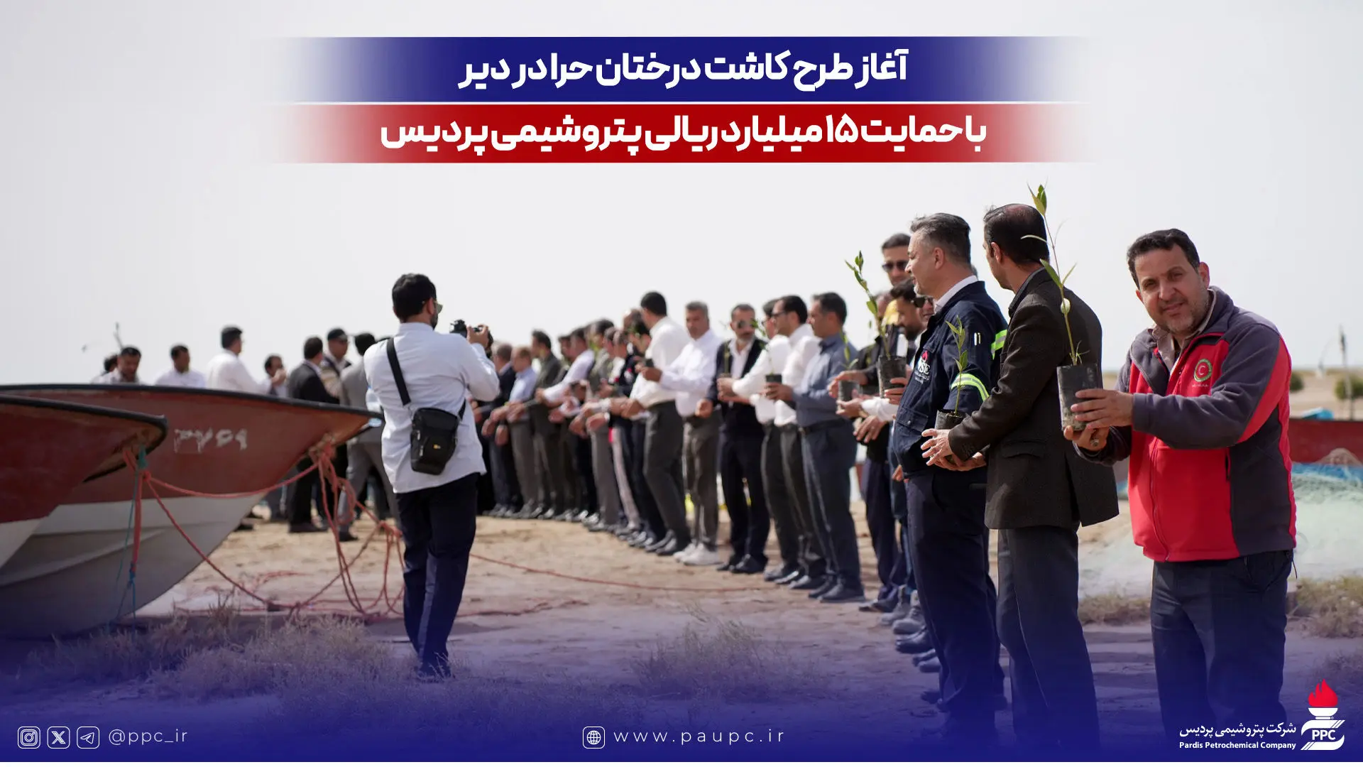 آغاز طرح کاشت درختان حرا در دیر با حمایت ۱۵ میلیارد ریالی پتروشیمی پردیس
