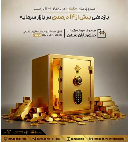 صندوق طلای «تابش» در دی‌ماه ۱۴۰۴ درخشید؛ بازدهی بیش از ۱۴ درصدی در بازار سرمایه
