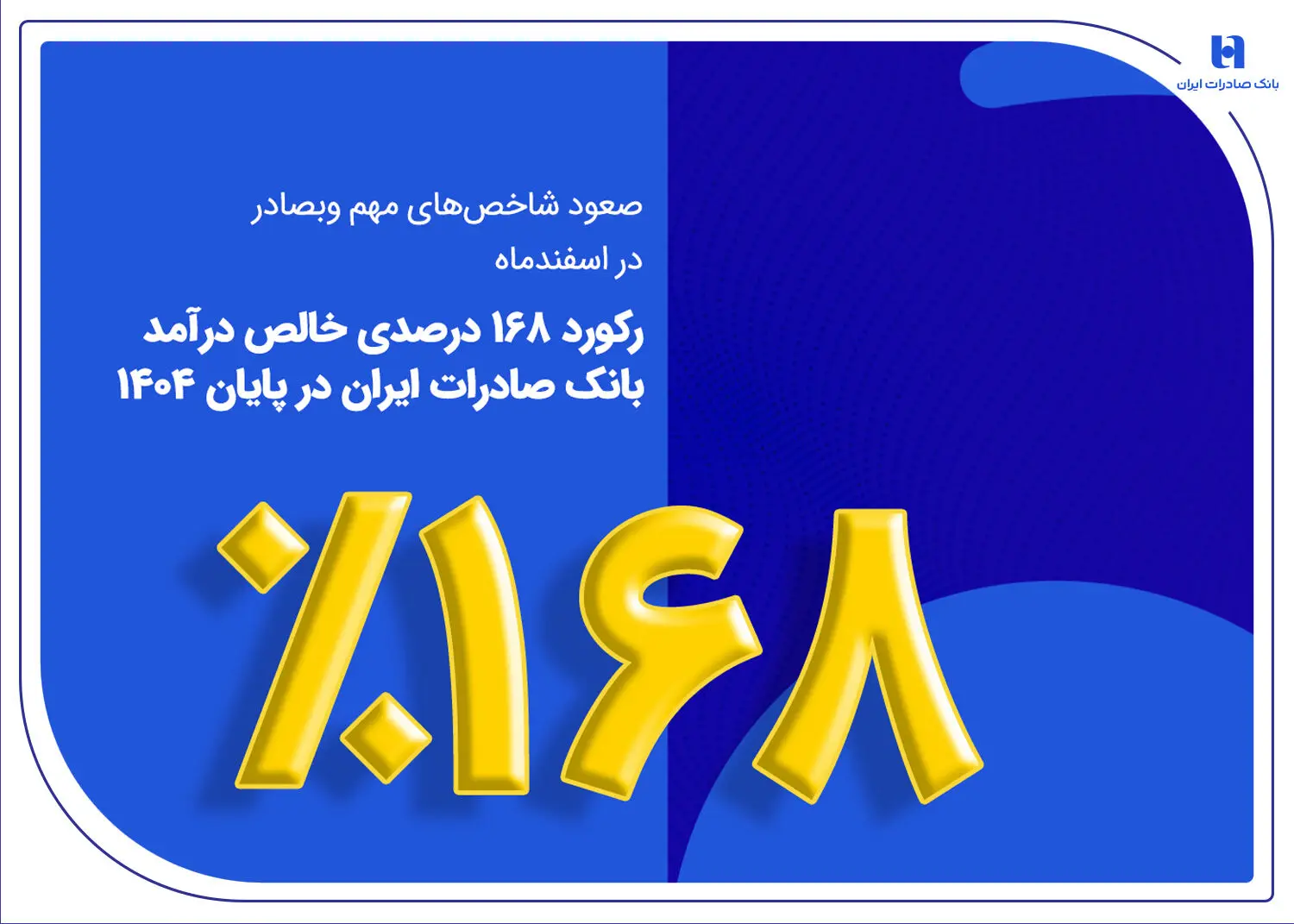 رکورد ۱۶۸ درصدی خالص درآمد بانک صادرات ایران در پایان ۱۴۰۴
