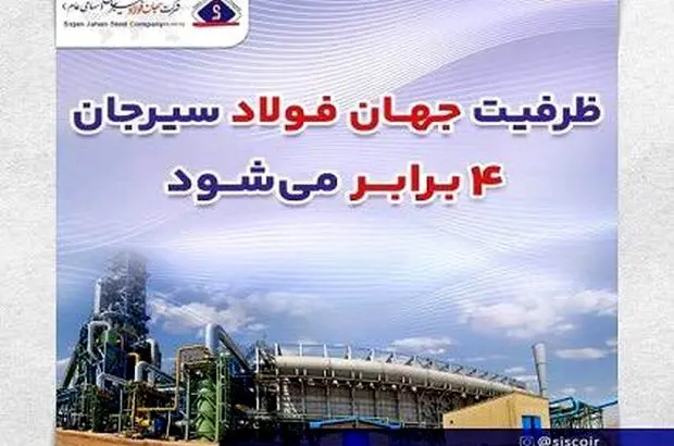 ظرفیت جهان فولاد سیرجان ۴ برابر می‌شود
