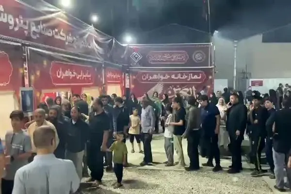 خدمات‌رسانی پتروشیمی کرمانشاه به زائران اربعین در محل کاروانسرای تاریخی بیستون