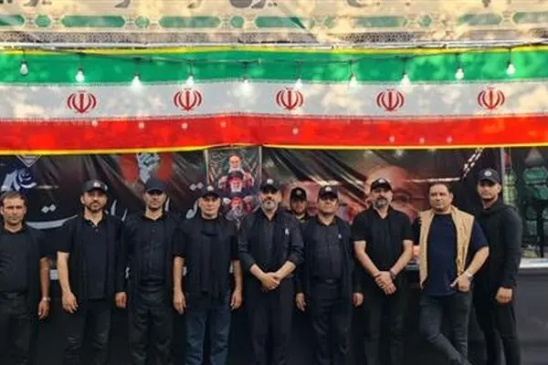 پایگاه بسیج فاطمیون شرکت فولاد امیرکبیر کاشان در آیین تشییع پیکر مطهر آقای شهید ایران
