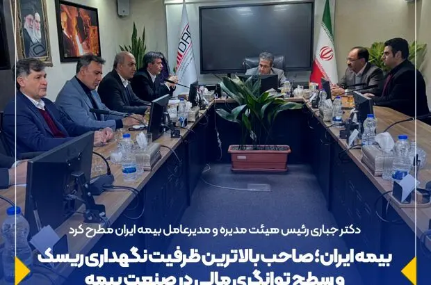 بیمه ایران؛ صاحب بالاترین ظرفیت نگهداری ریسک و سطح توانگری مالی در صنعت بیمه
