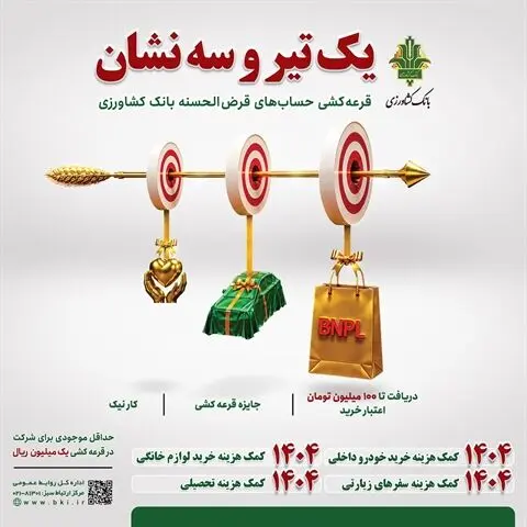 از اعتبار یک میلیارد ریالی تا قرعه کشی هزاران جایزه در جشنواره حساب های قرض الحسنه بانک کشاورزی
